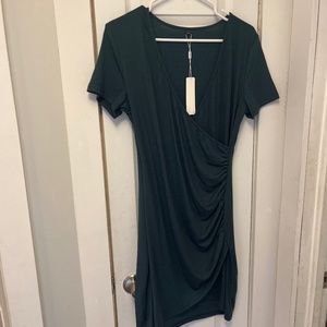 Mini wrap ruched dress